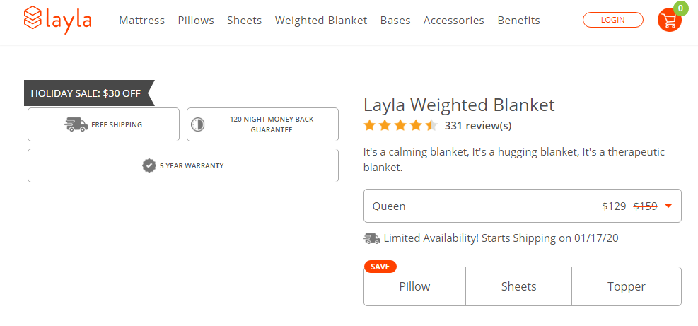 Layla's weighted blanket