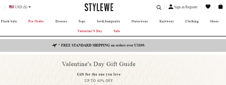 Stylewe Valentine's Day Gift Guide Up To 25% OFF