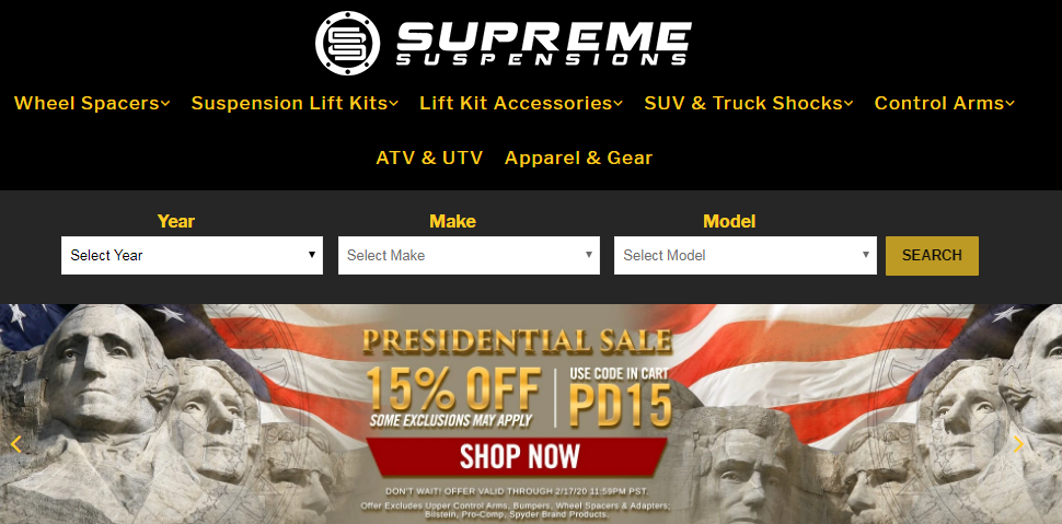 Supreme Suspensions Presidential-Sale