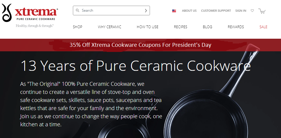 35% Off Xtrema Cookware Coupons For President's Day