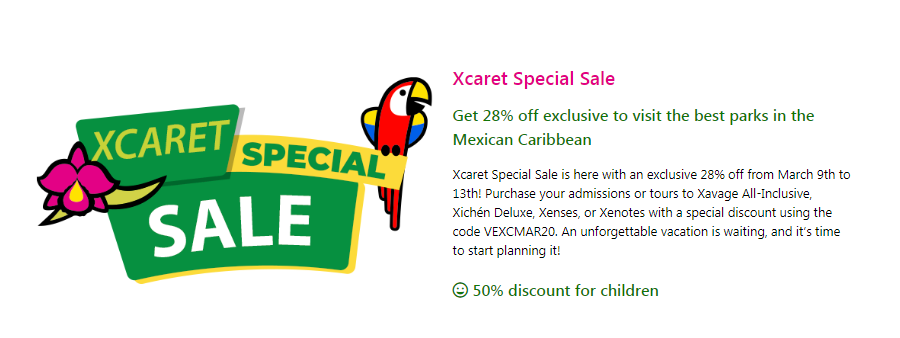 Experiencias Xcaret Coupons