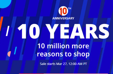 AliExpress 10th anniversary sale