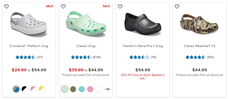 crocs $20