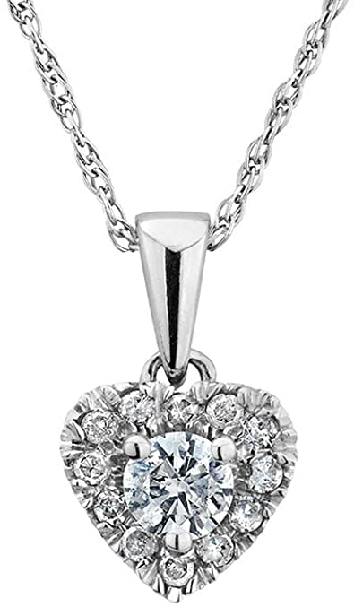 Diamond Heart Pendant Necklace 1/4 Carat Gem and Harmony