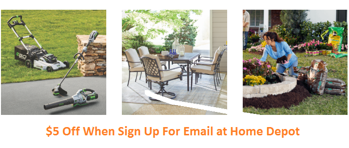 home depot sign up for email discount