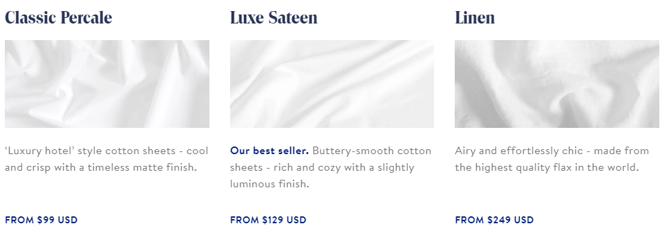 brooklinen best sellers sheets