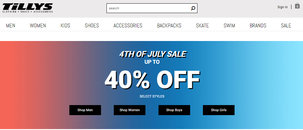 Tillys 4th of July Sale