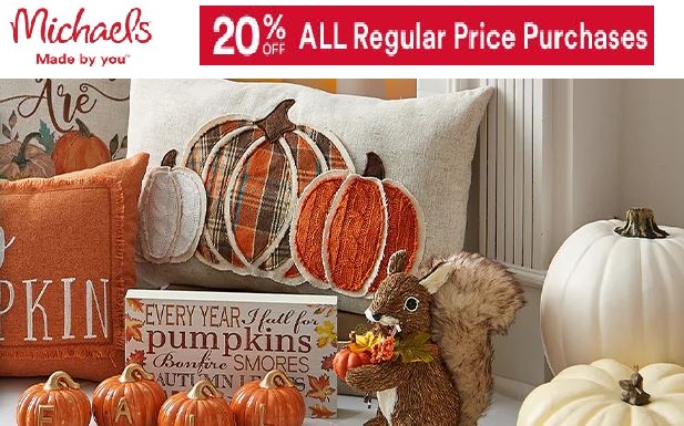 Michaels Coupons - 20% OFF All Regular Price Purchases